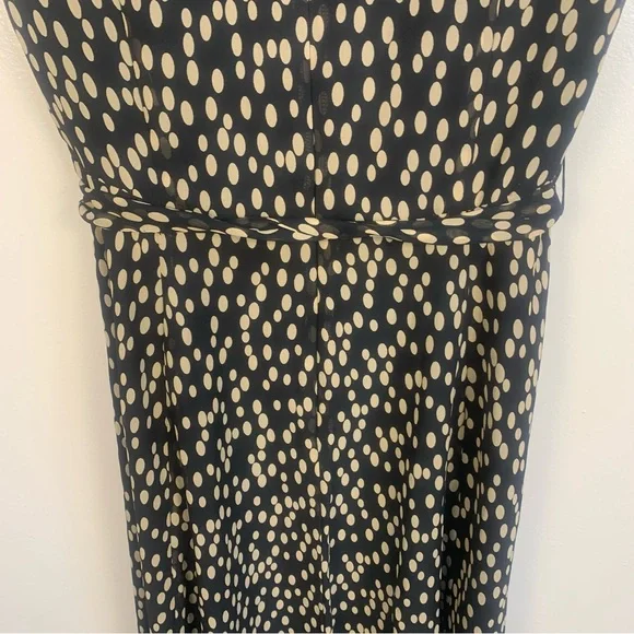 Talbot Petites Vintage 100% Pure Silk V Neck Wrap Polka Dot Midi Dress - Picture 3 of 12